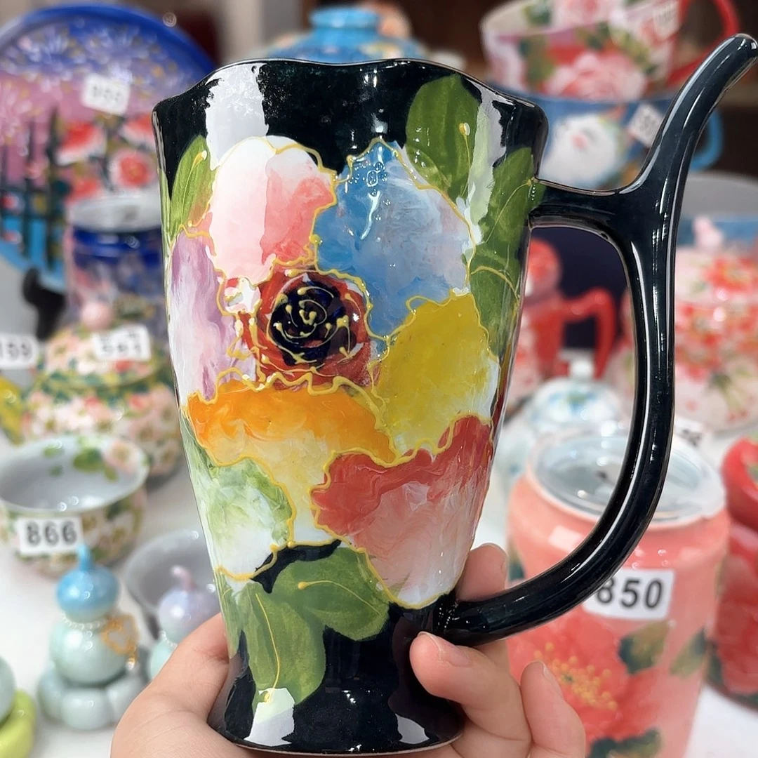 景德镇手绘高温釉下彩陶瓷茶具