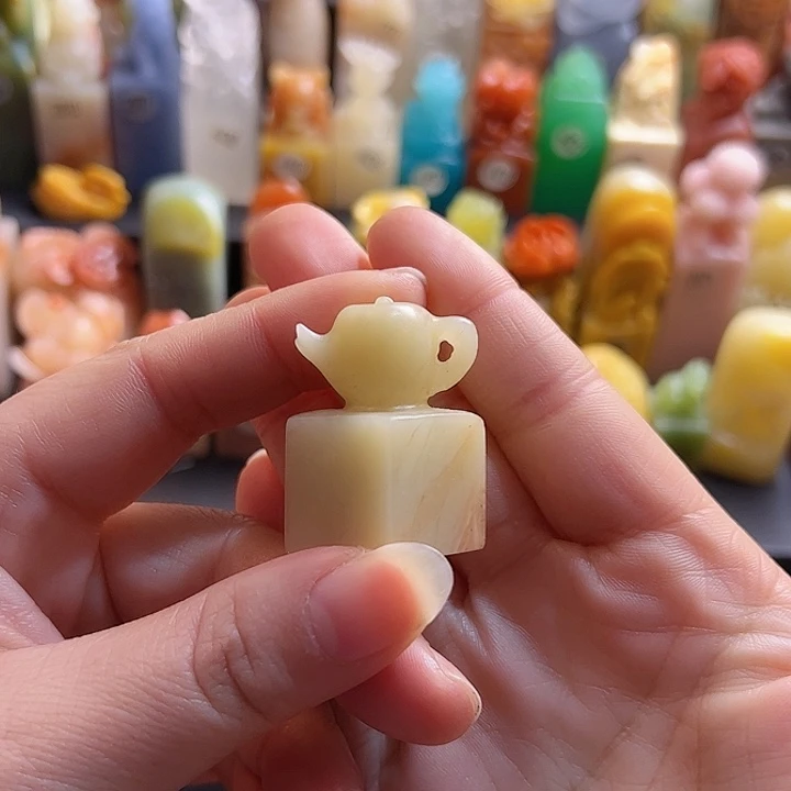 老挝石印石手工定制2厘米，茶壶，包刻字