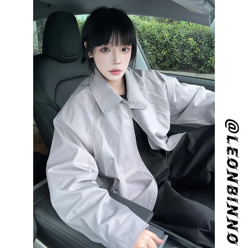 运费补贴+现货现发】解构拼接翻领夹克男秋季潮牌痞帅宽松百搭外套