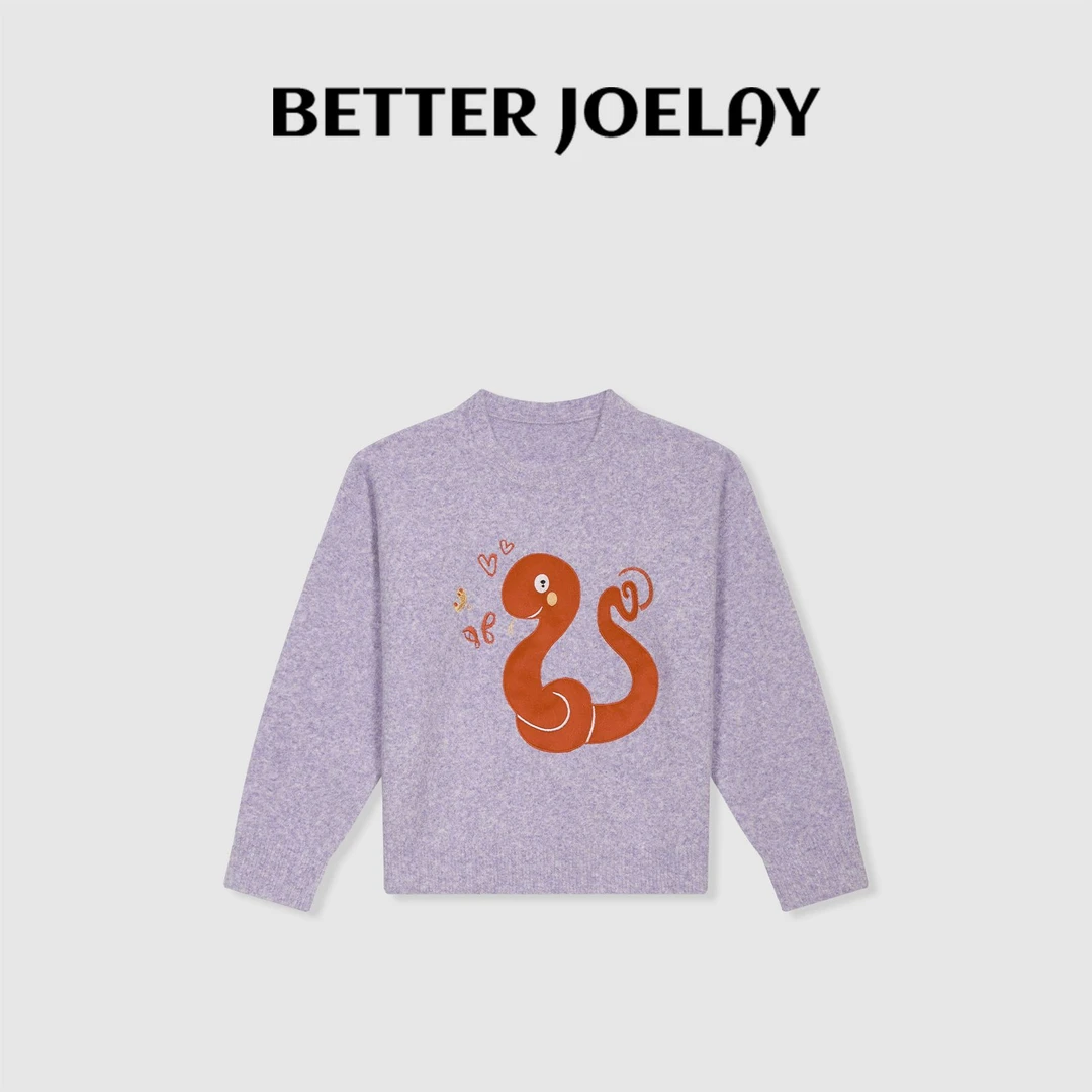 BETTER JOELAY-【小蛇星冰乐】时尚简约针织套头毛衣个性慵懒LL5652