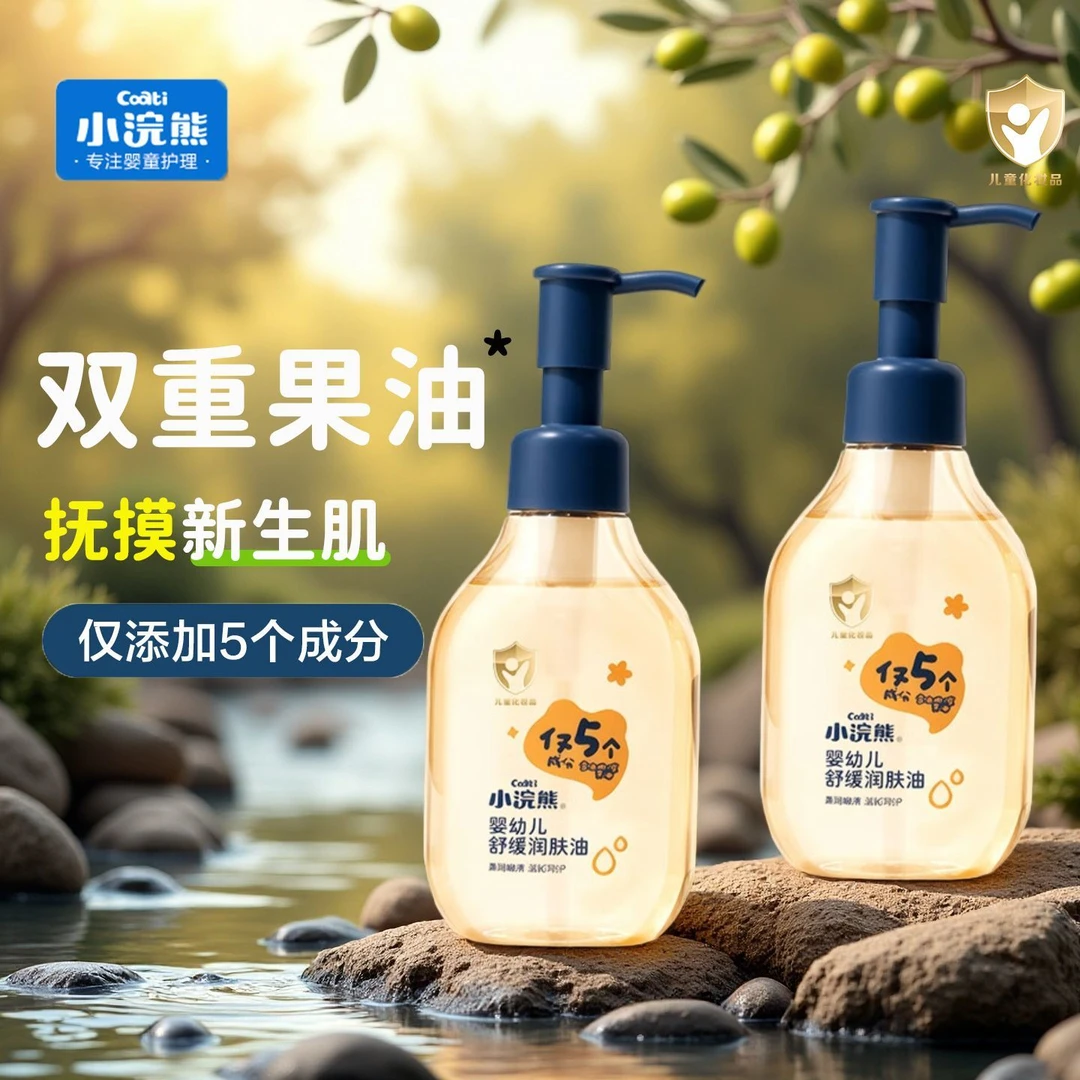 【月嫂级】小浣熊婴幼儿舒缓润肤油身体宝宝保湿全身护理抚触按摩油