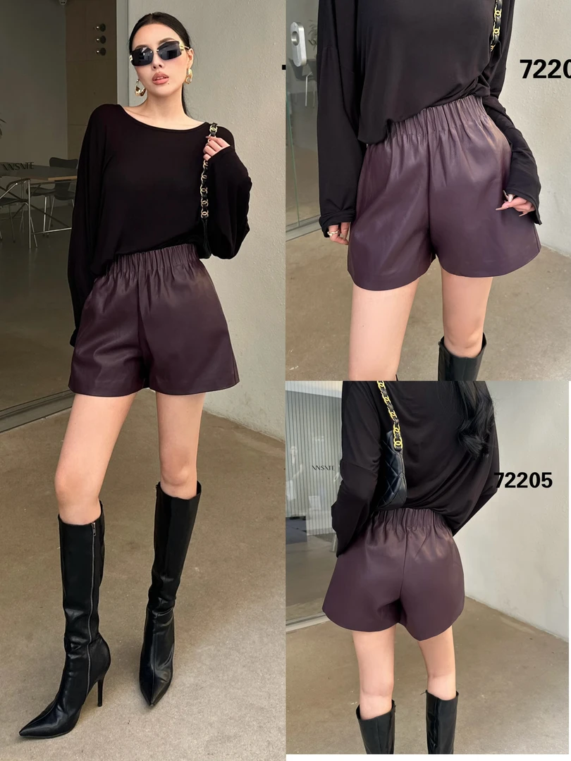 蛋白皮黑红两色短裤