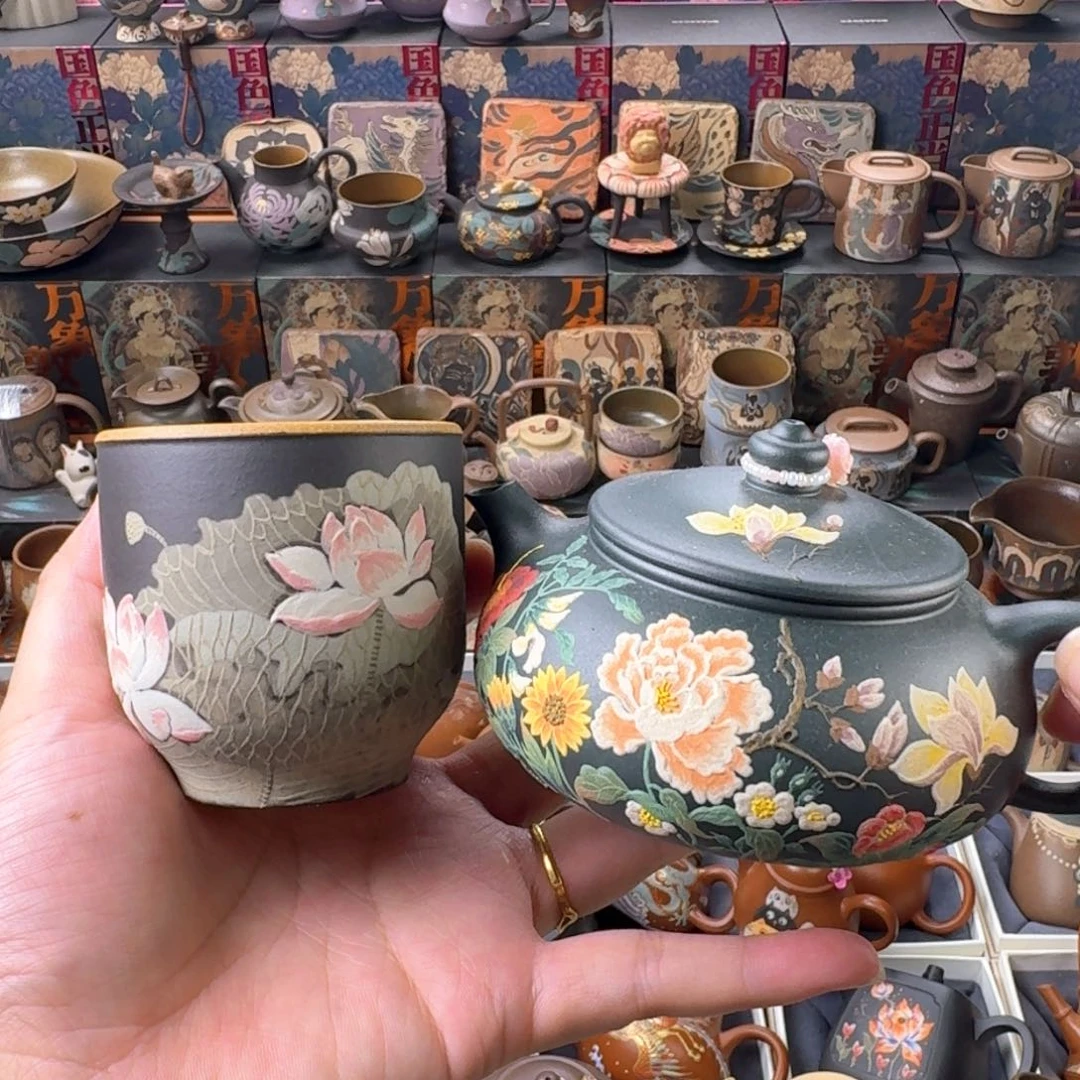 茶壶紫砂200ml精工半手