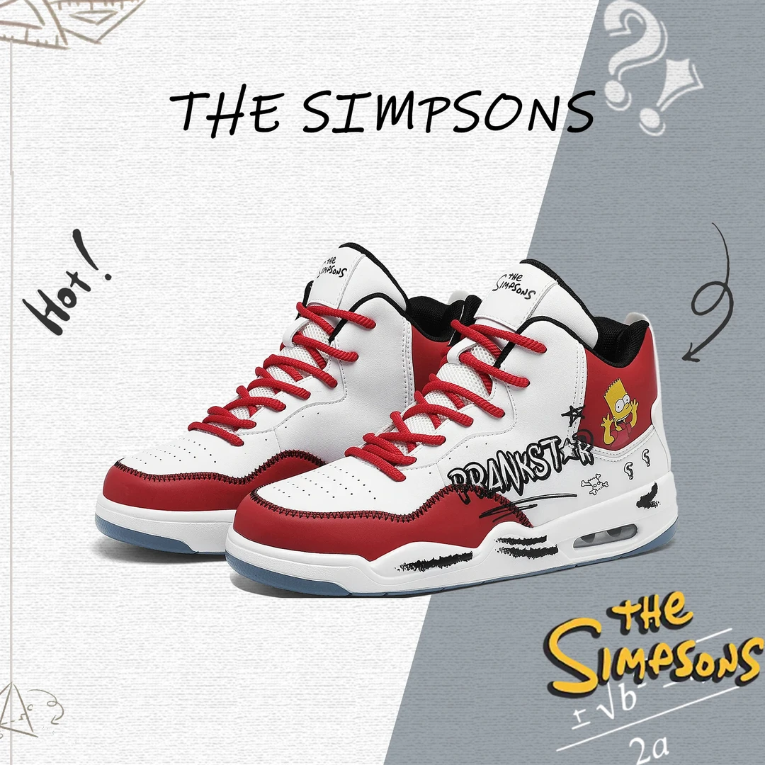 THESIMPSONS男生休闲鞋2025夏季新款男女厚底气垫增高撞色运动鞋