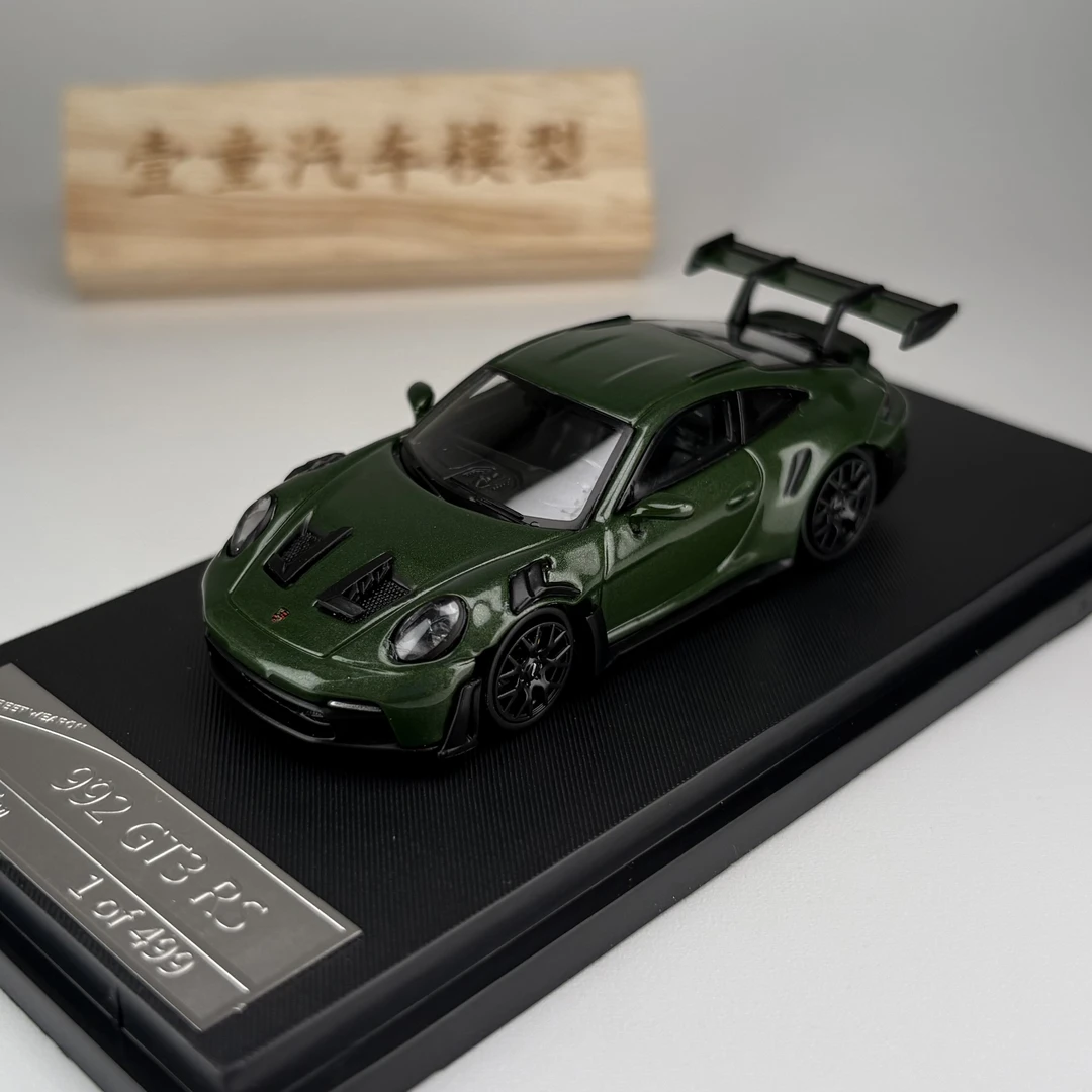 现货 SW 1:64 保时捷911 GT3 RS 绿色 合金汽车模型