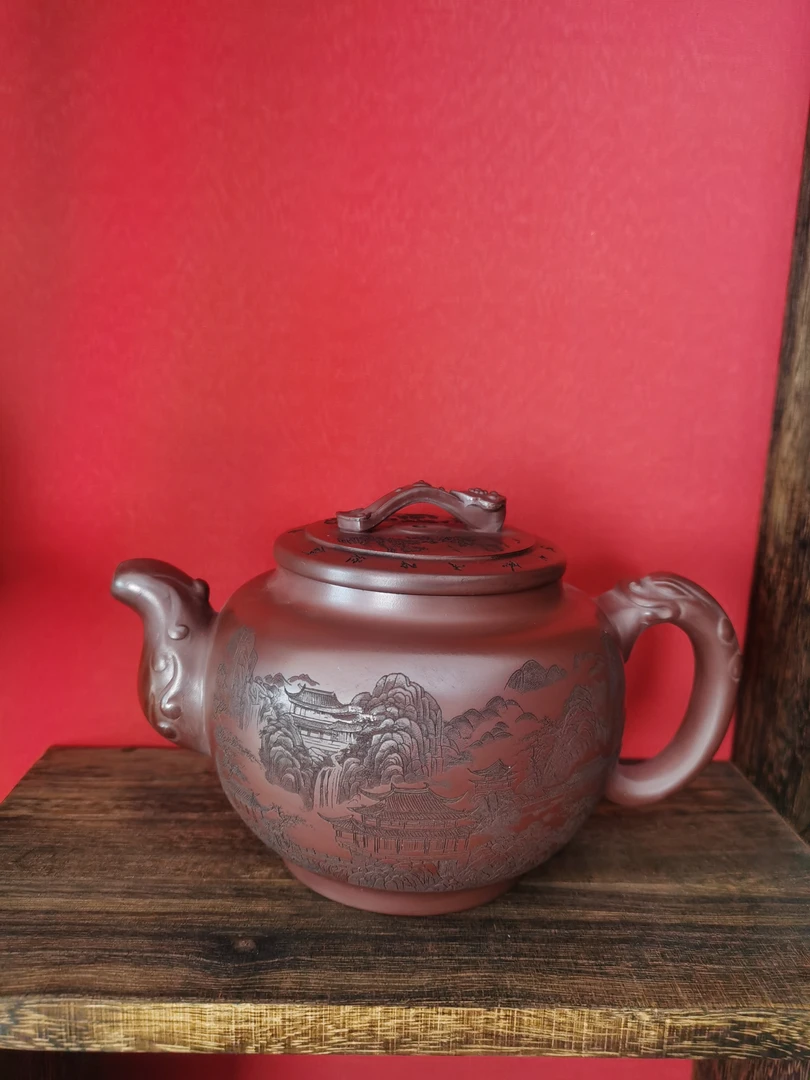 宜兴石红龙泉紫砂壶