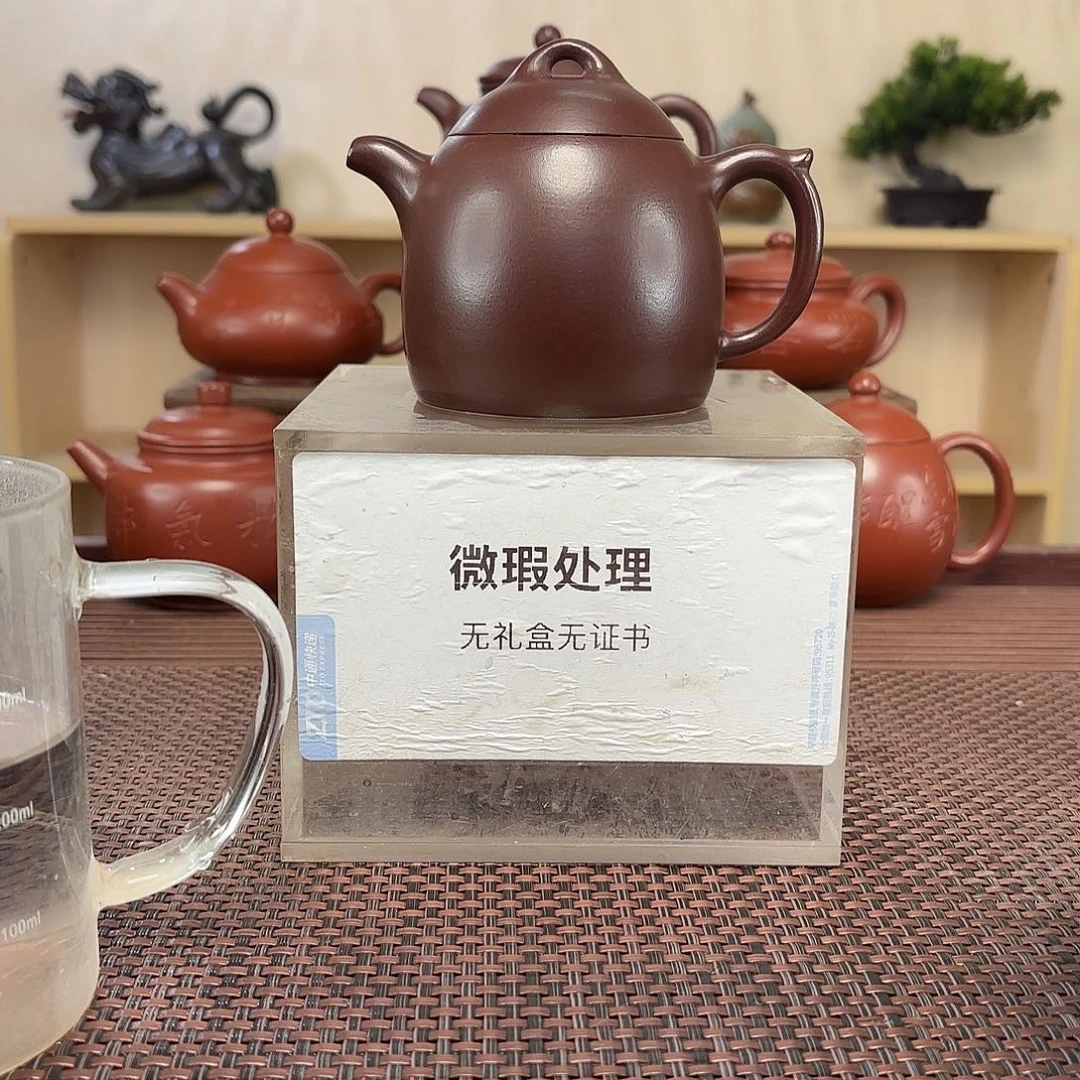 双***鸟绿泥茶壶微瑕处理