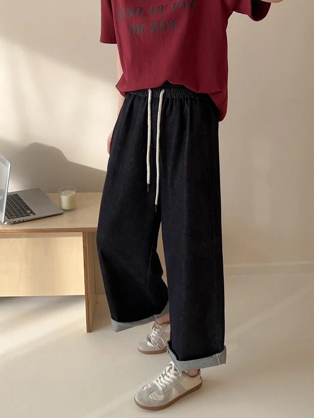 222240薄丹宁蓝直筒裤