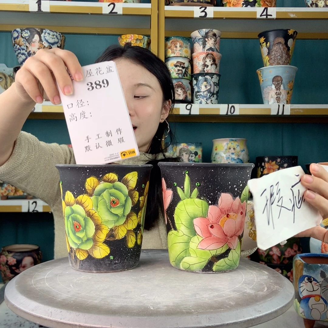 ****吾陶景德镇手工花盆389