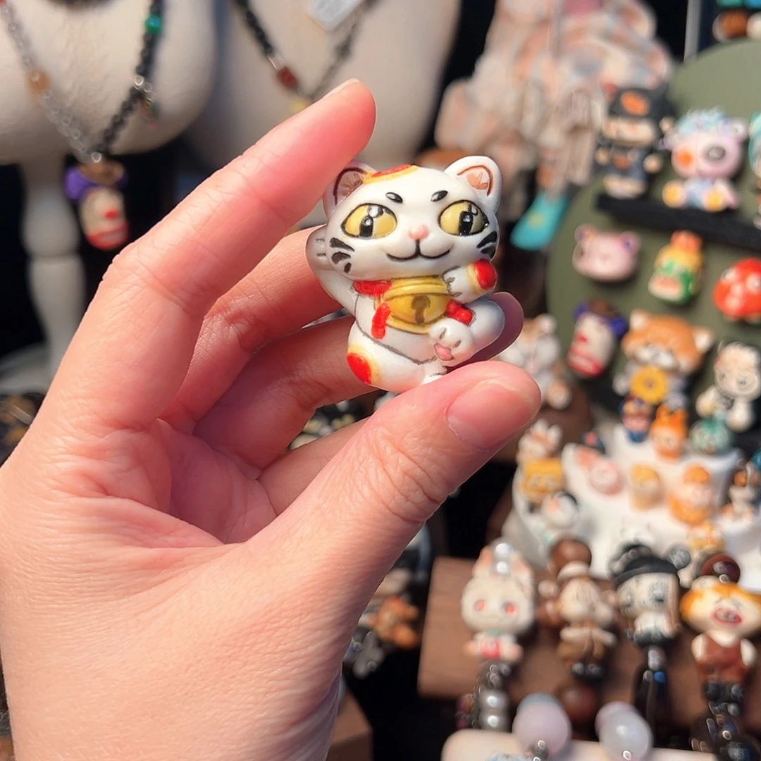 非金属招财猫鹿角根付开播福利