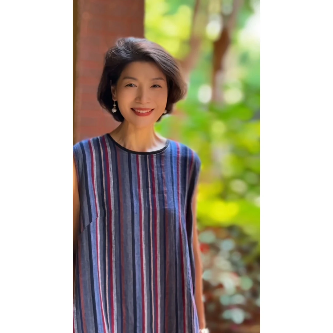 如是花开「麻衣风情」文艺复古七彩亚麻无袖连衣裙2891-352-8162