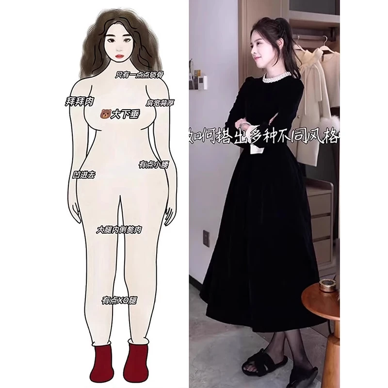 赫本风优雅超好看连衣裙2025初春女装高级感礼服裙气质长裙小黑裙