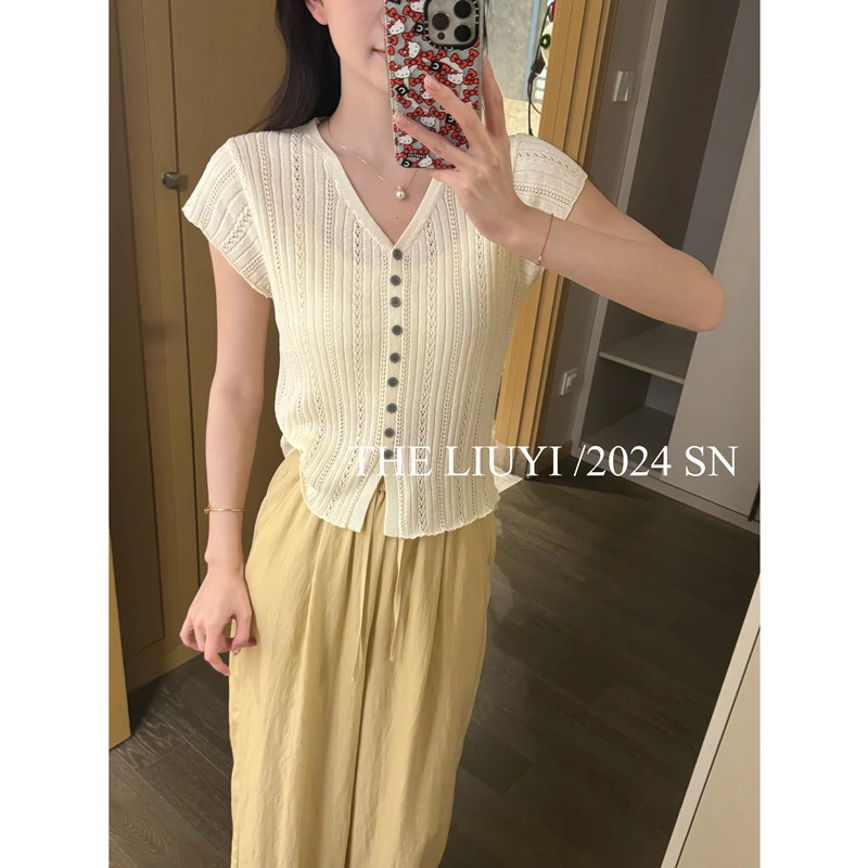 【LIUYI】浅夏~夏季设计款凉感针织上衣46012