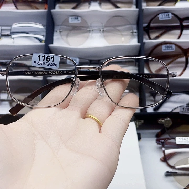 笑***@纯钛全框方圆款天然石头眼镜