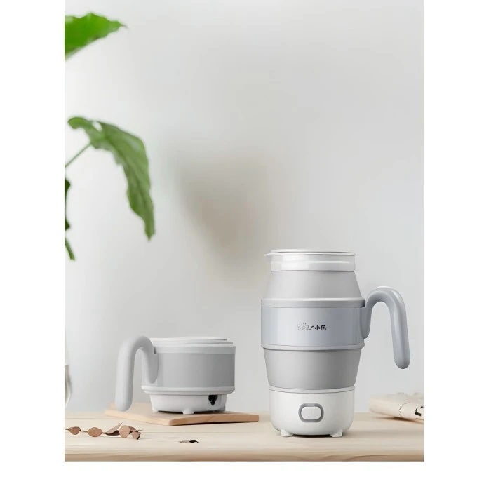 小熊（Bear）折叠电水壶便携式出差旅行迷你小型不锈钢电热水壶 0.6L