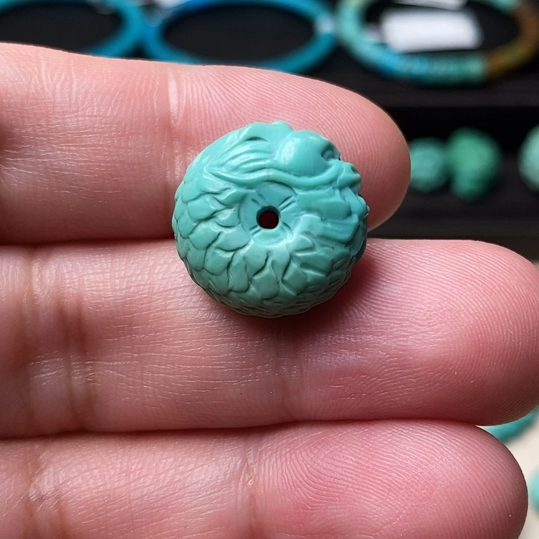 绿松石未镶嵌龙墩子