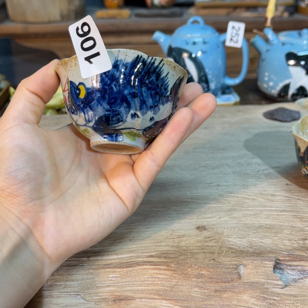 壶素浅陶瓷手工手绘