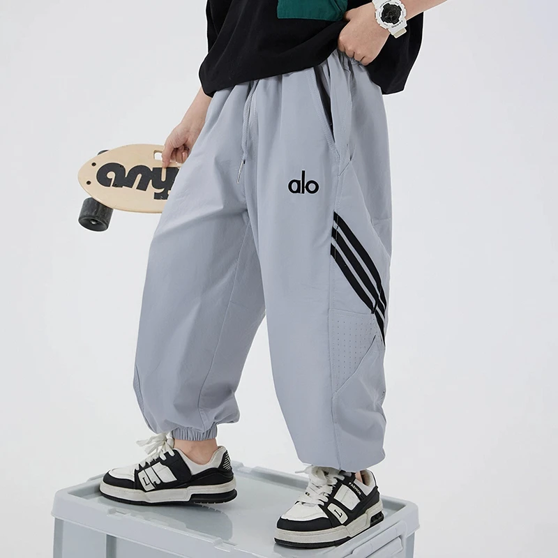 夏季男速干裤中大童运动裤童裤女薄款宽松休闲裤