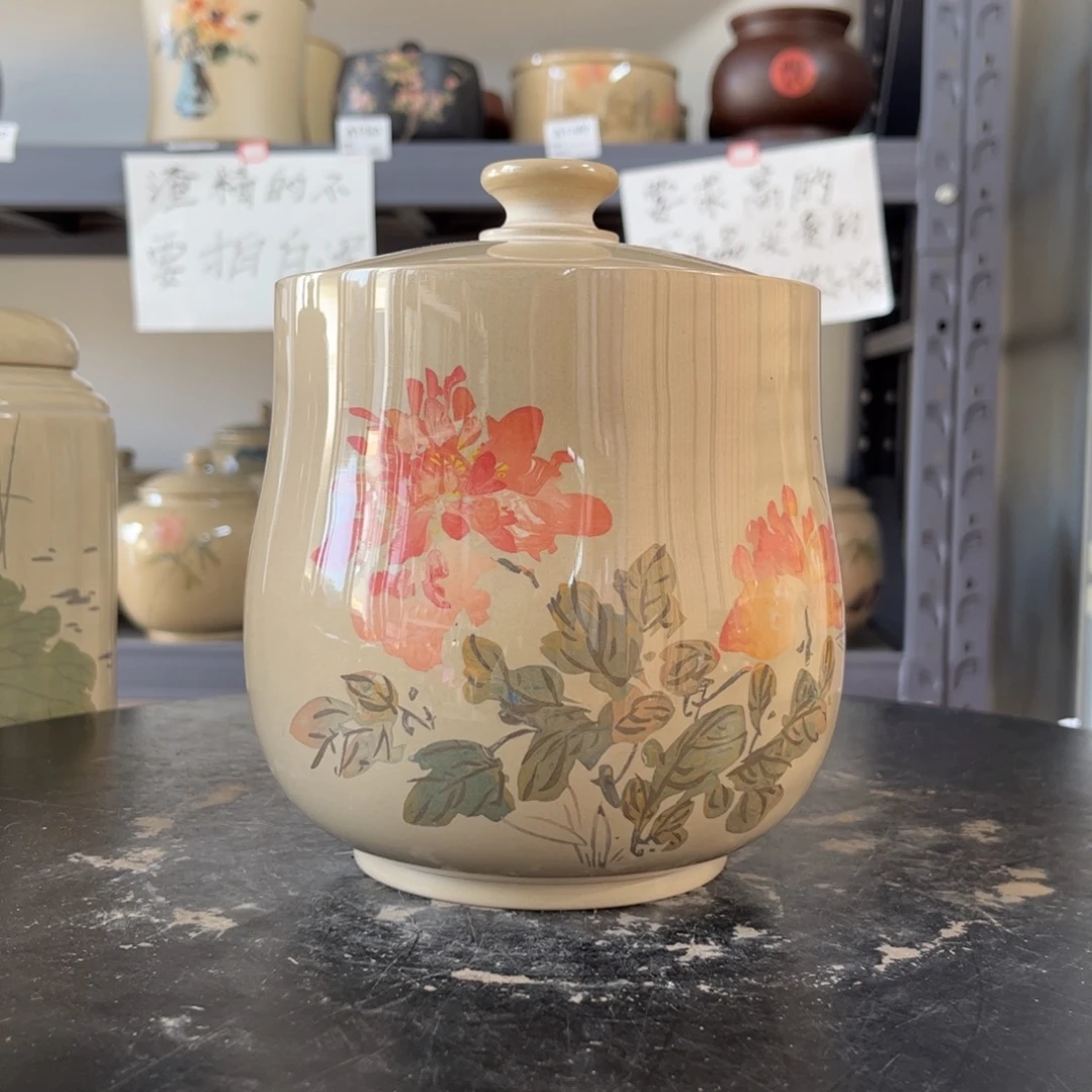 白泥水亮光存茶罐醒茶罐500g