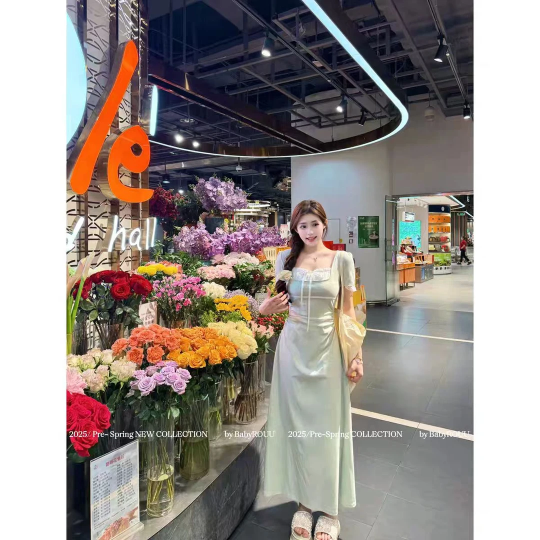 （80-200斤）学院风假两件气质长裙收腰A字短袖长款连衣裙女夏3015