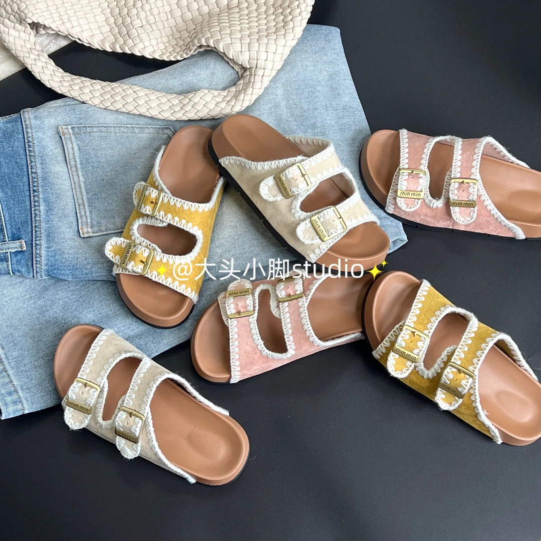 【大头小脚臻选】夏季绝美编织勃肯凉拖鞋女2025年新款时尚百搭休闲