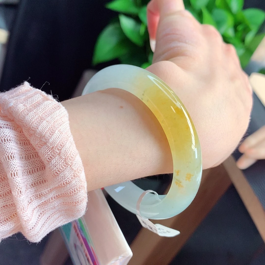 未镶嵌手镯翡翠天然A货翡翠56-57颜值担当 向日葵8号