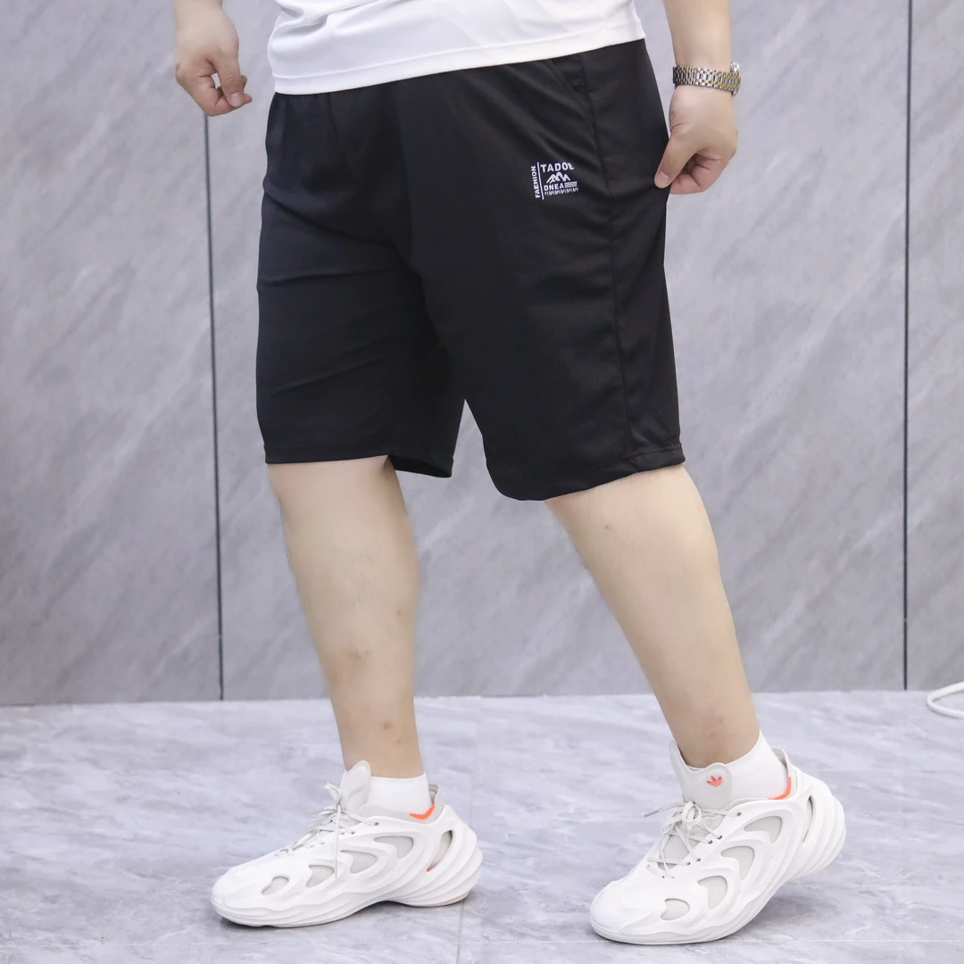 胖哥文大码男装夏季冰丝速干网眼五分裤短裤25317