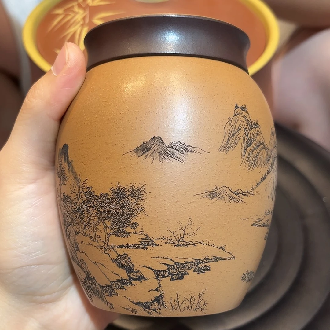 ****机紫砂茶盘紫砂茶叶罐