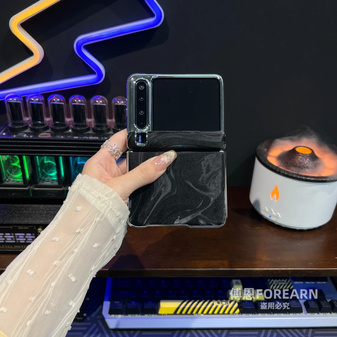 适用于华为purax手机壳pura x折叠屏保护套真皮中轴超薄后壳外