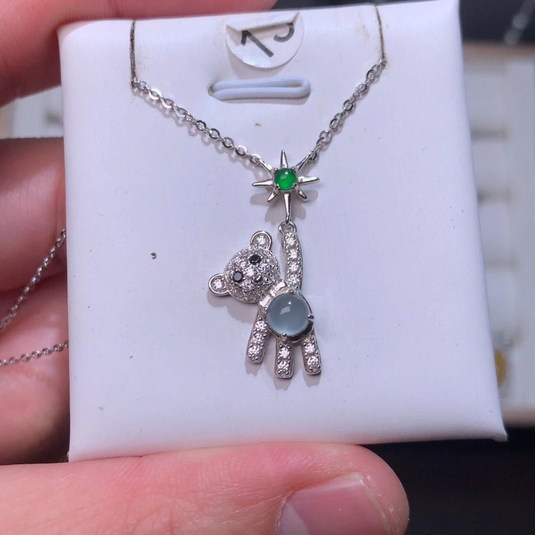 翡翠手链银S925镶嵌0025