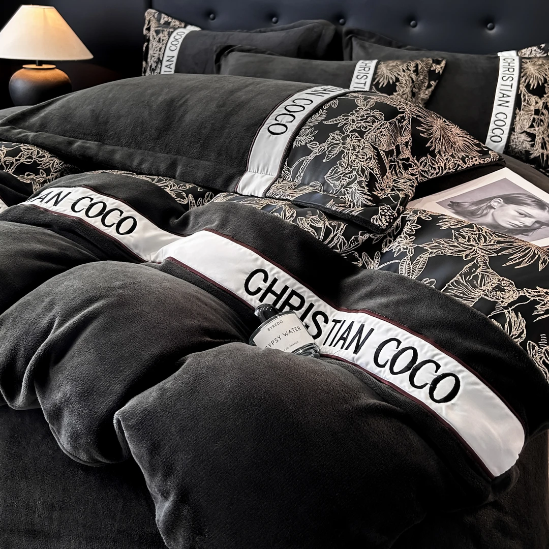 LUYEWEGER轻奢高级感牛奶绒四件套新款冬季加厚保暖被套男生主卧