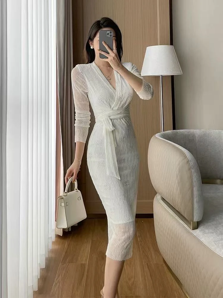 烫钻时尚气质百搭连衣裙（裙长108左右）3336