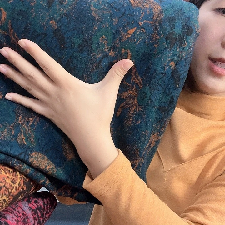 绿色山水织花奥羊绒