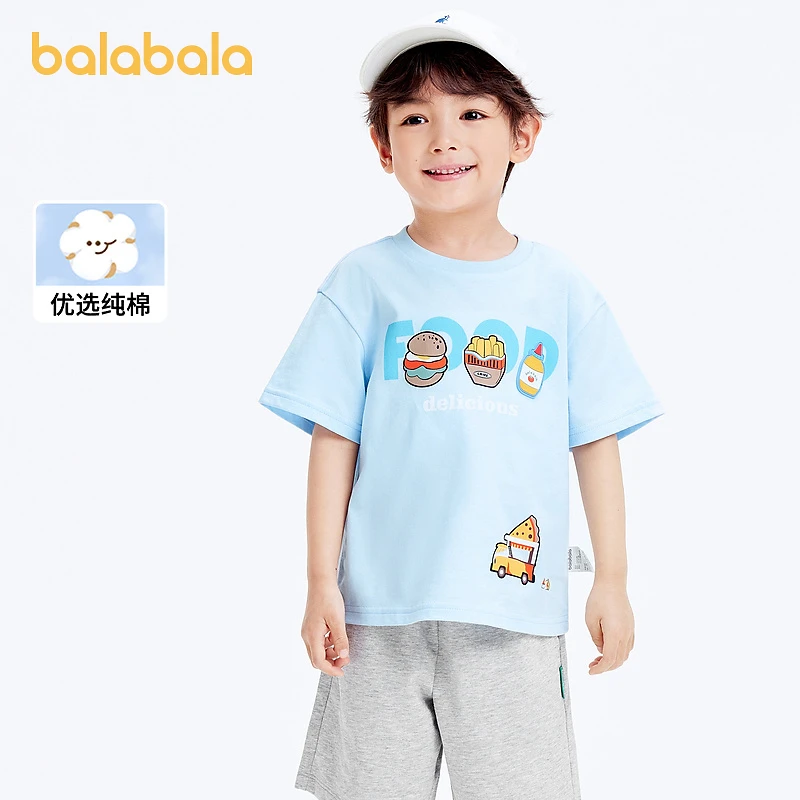 巴拉巴拉男童年印花短袖T恤夏装薄款小童圆领