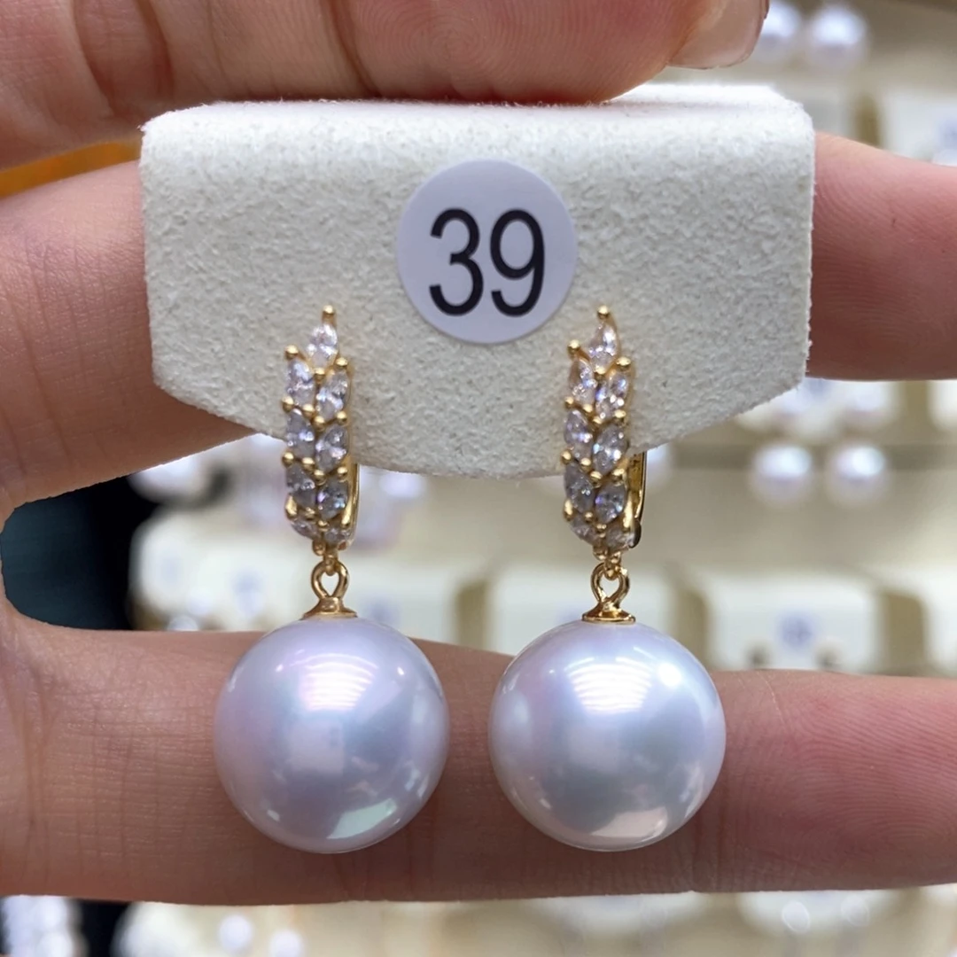 淡水珍珠耳饰银S925镶嵌