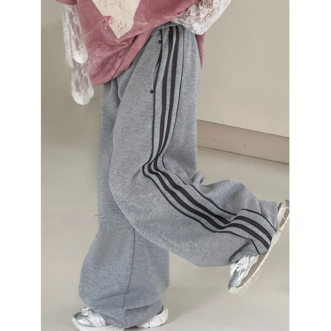 K29788孙小美拉条女童秋装休闲裤2025新款春秋儿童阔腿裤子直筒裤