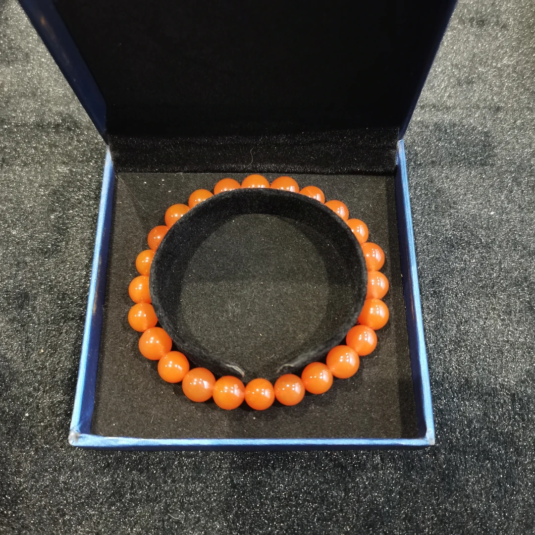 川料南红玛瑙联合料橘红色调女士单圈时尚百搭8m多样性南红珠二类