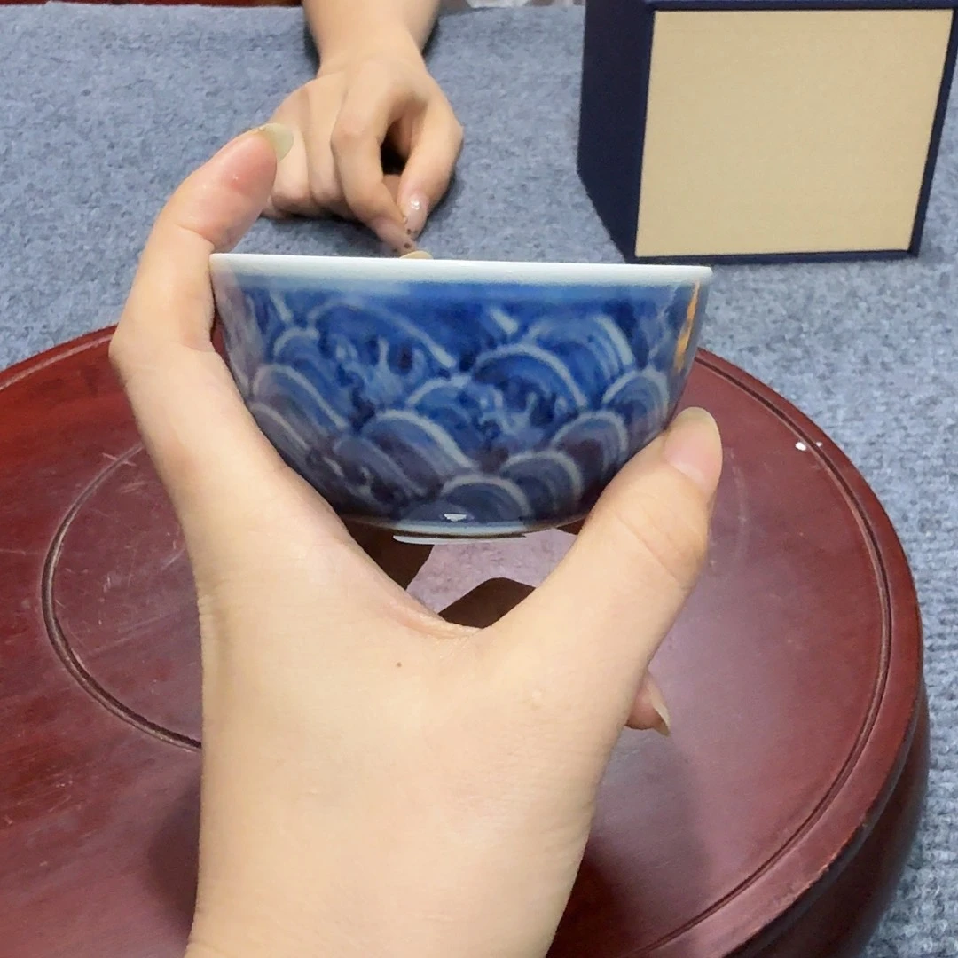 一***室瓷片青花杯子一件完整完整