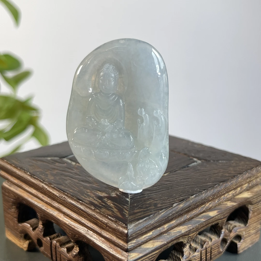 JTB01-85 天然缅甸A货翡翠  悟道拜佛