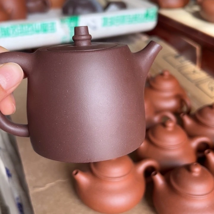 紫砂茶壶紫泥汉铎200c c