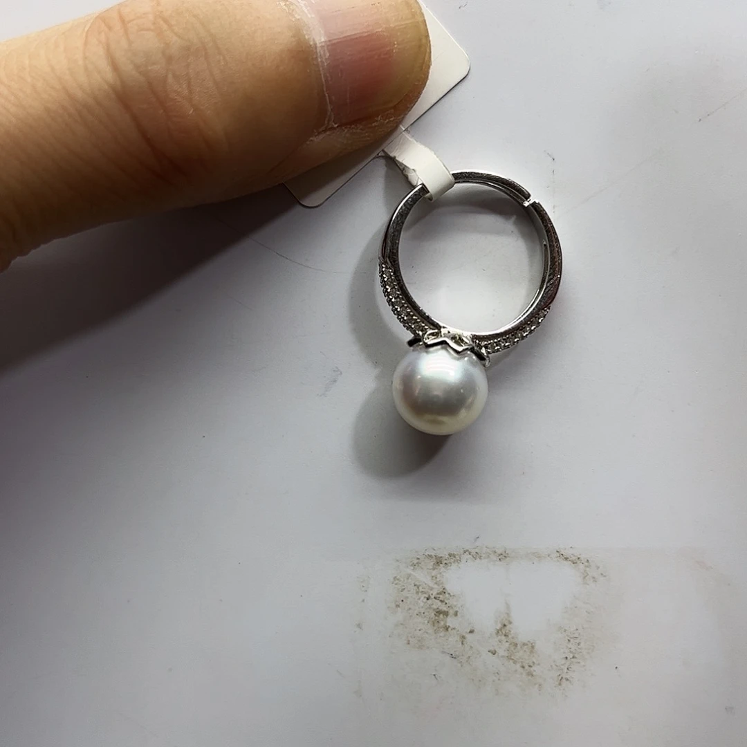 戒指银S925镶嵌海水珍珠