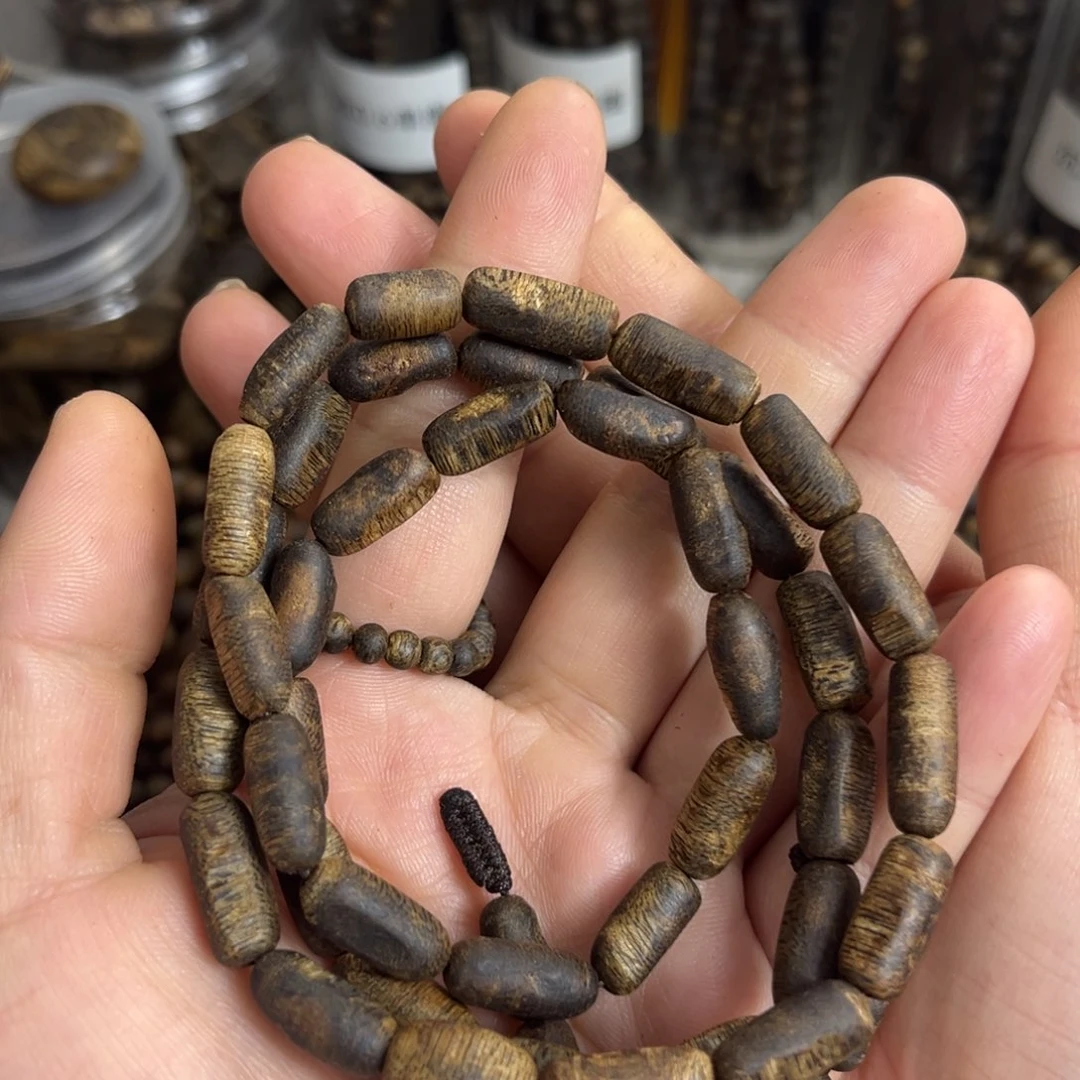 沉香手串金沙叶沉水浮留疤长串