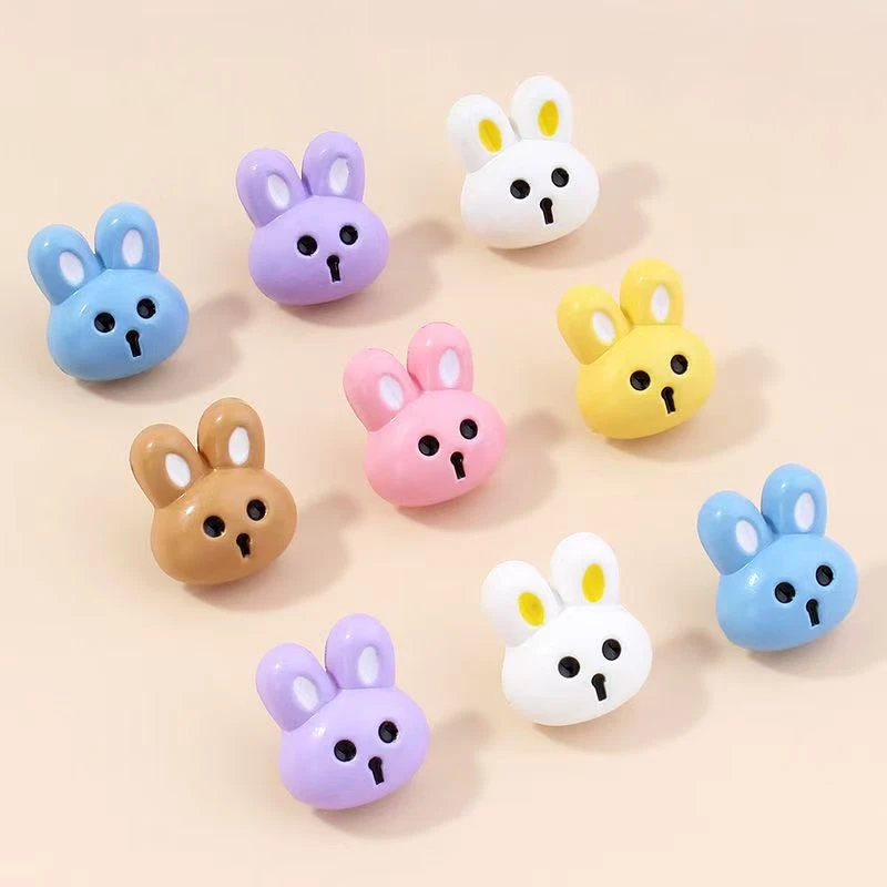 兔子纽扣儿童衣服毛衣开衫外套上衣装饰可爱卡通动物彩色扣子配件