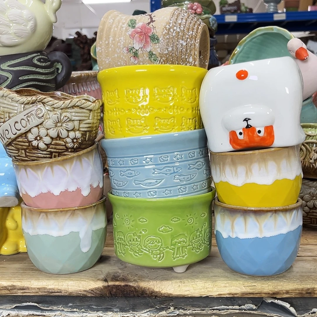 陶瓷花盆特价上新口8-12厘米