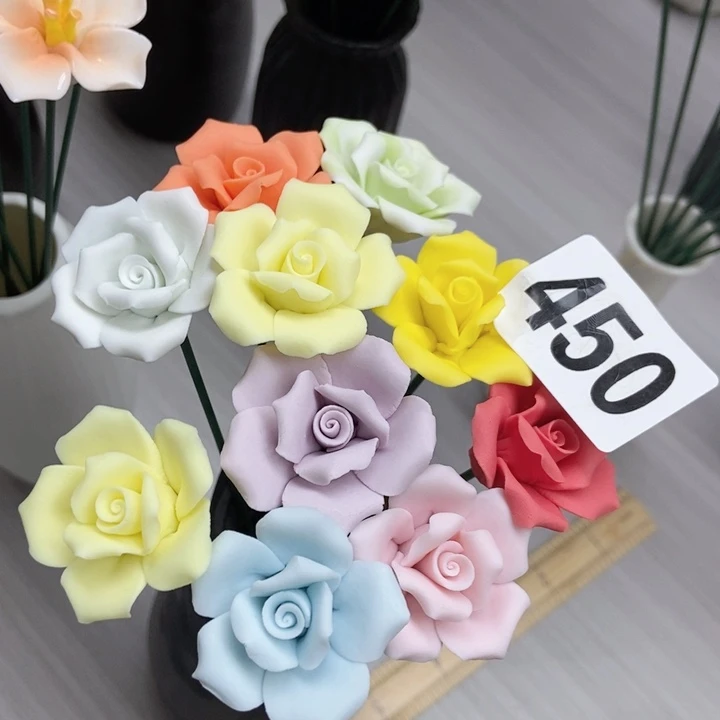 摆件手工制作陶瓷花