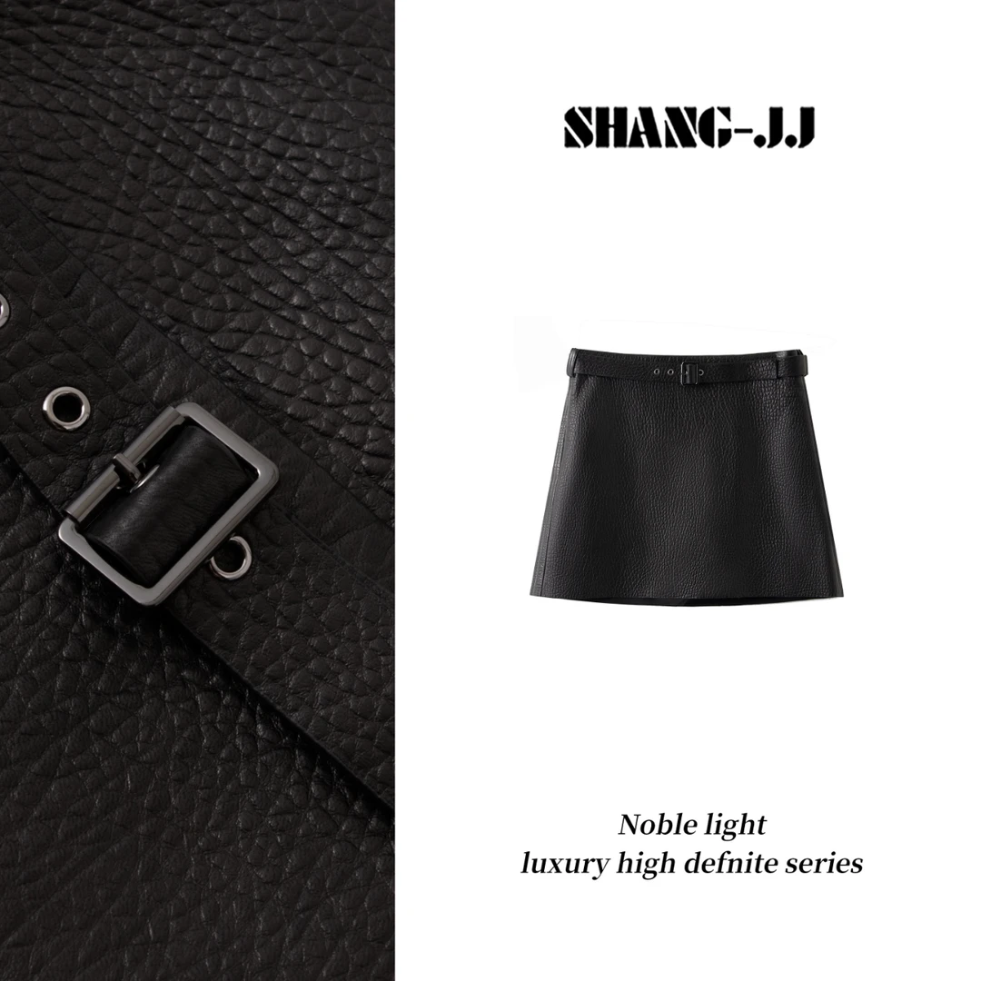 SHANG-JJ【爱玛银标】25ss进口大象纹羊皮设计高定皮裙q133794p