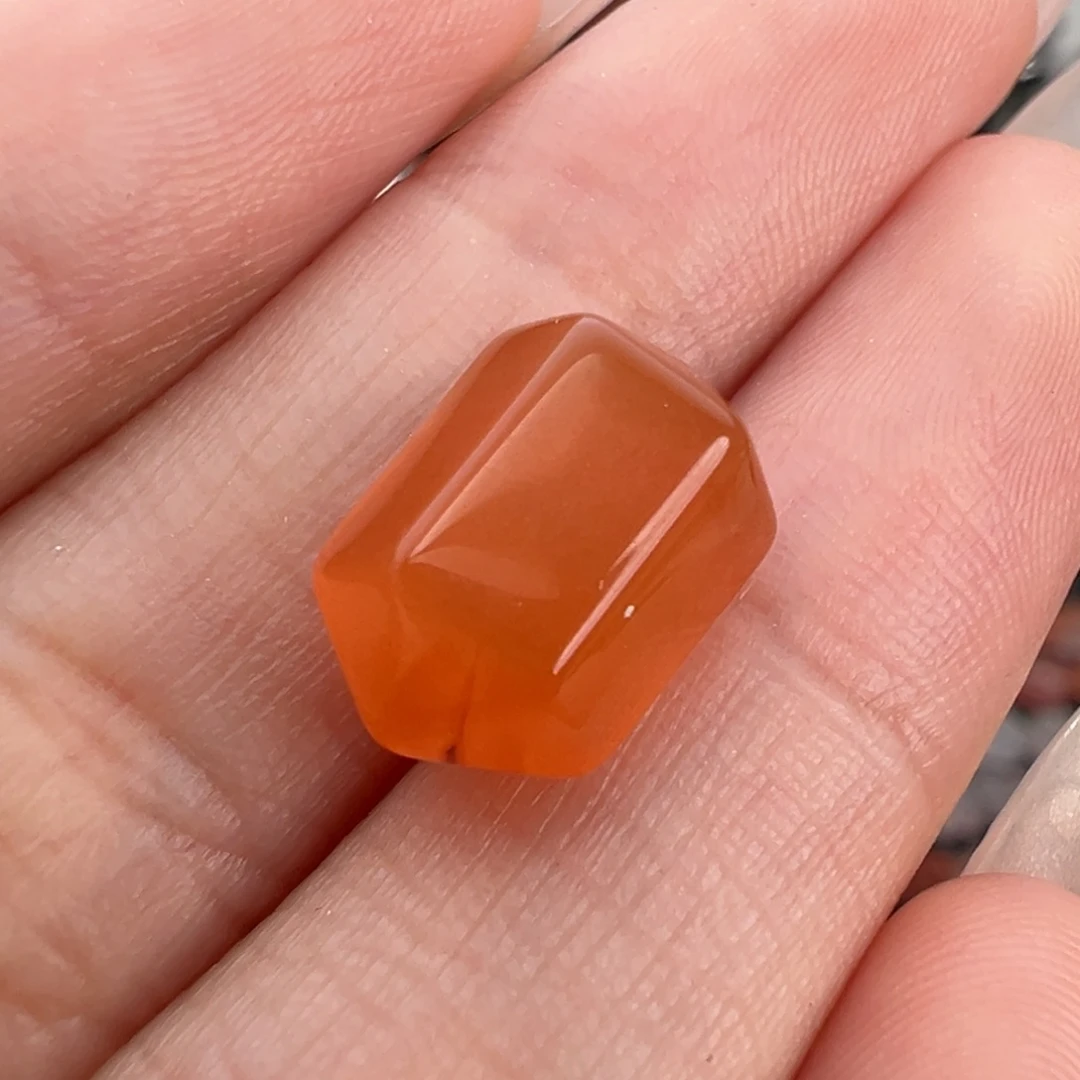 南红玛瑙未镶嵌颈饰冰橘六棱珠