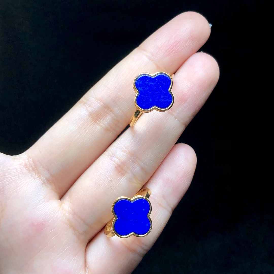 【云上好物】S925银青金石戒指多样性发其一12×12mm-DS85476-25（JG）
