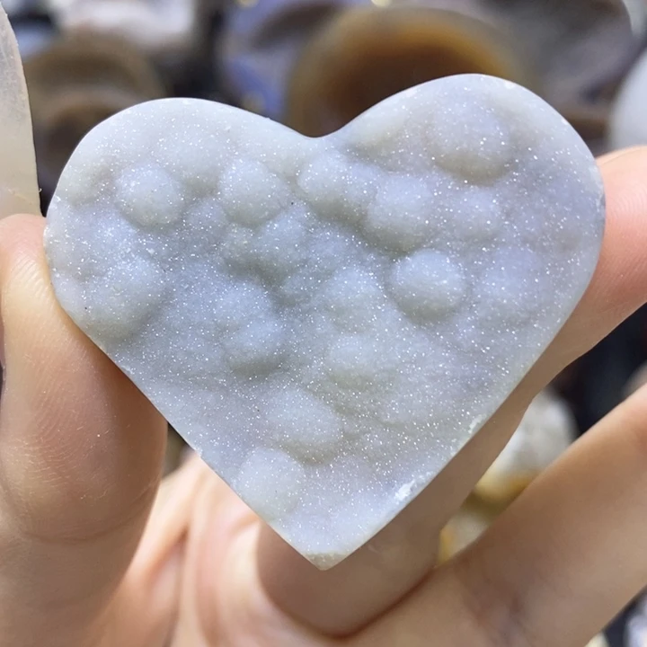 未镶嵌珠宝半成品紫晶蓝软啵啵爱心