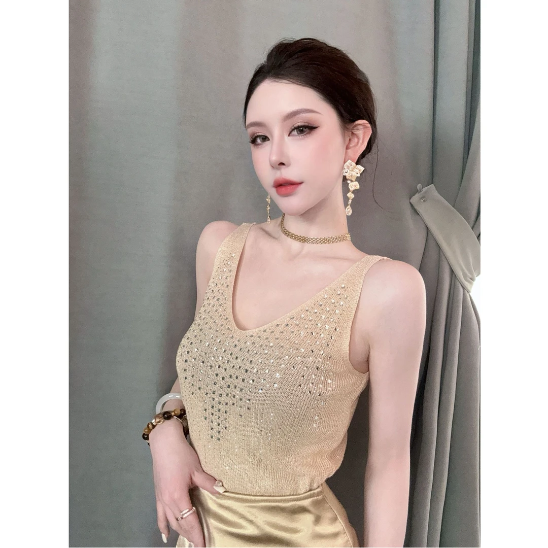 SS姗姗春季气质时尚小众设计感无袖小衫50270300